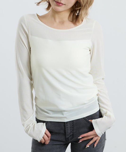 パッド付き インナードッキング シアーレース ロンT 793-9481