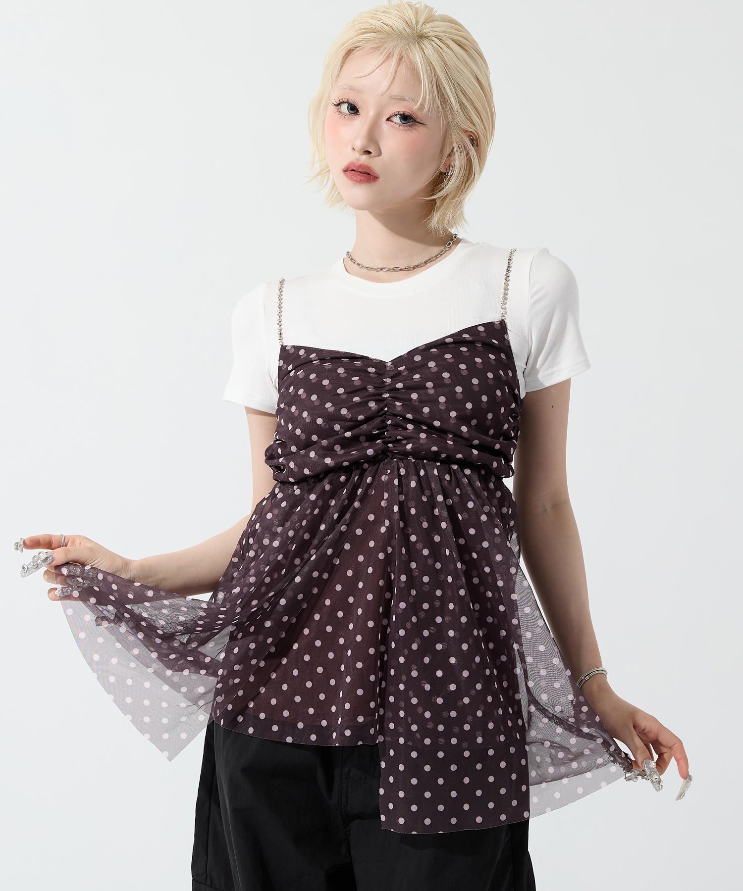 eggモデル♥あいさコラボ ドット柄 キャミソール 793-9504 – ANAP