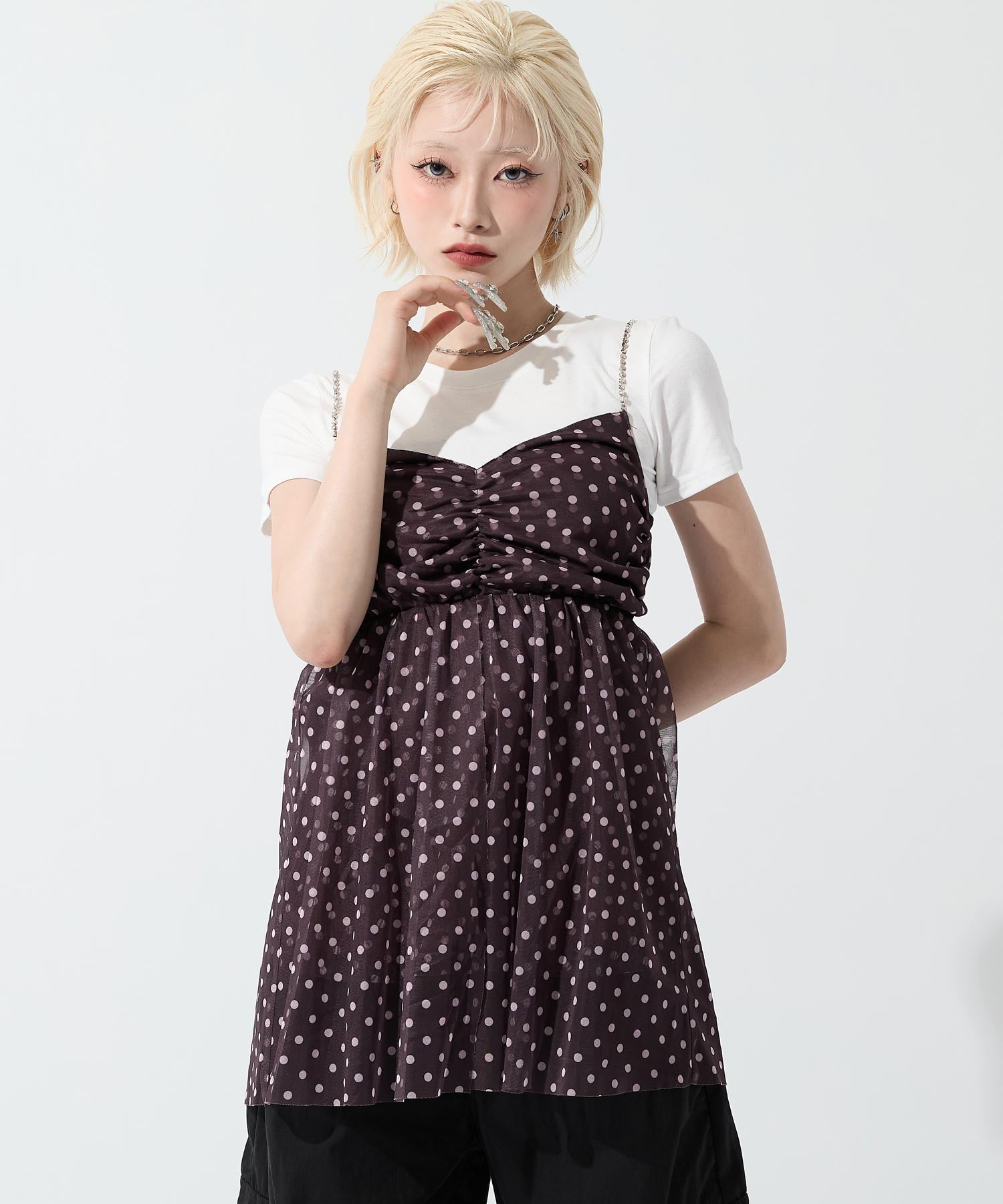 eggモデル♥あいさコラボ ドット柄 キャミソール 793-9504 – ANAP