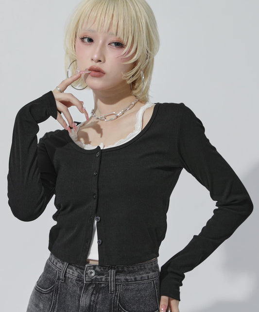 キャミレイヤード クロップド トップス  793-9512