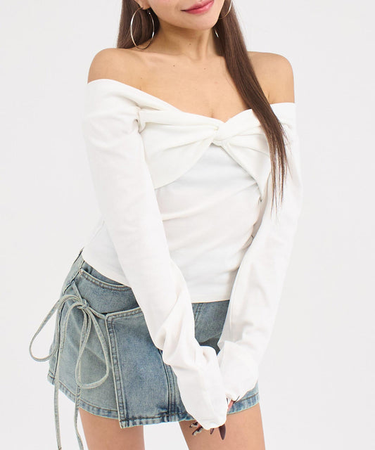 フロントツイスト ロングTシャツ  793-9514