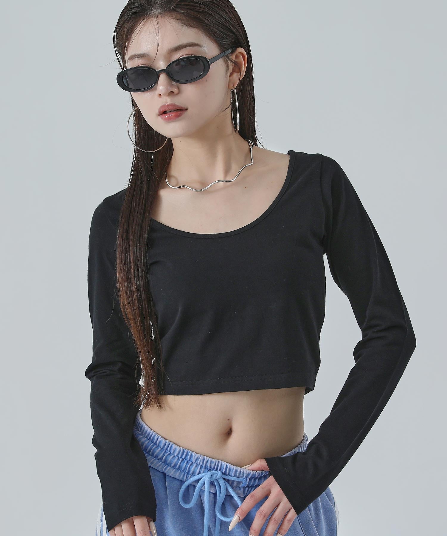 Uネック ベーシック クロップド トップス 793-9516 – ANAP オンライン