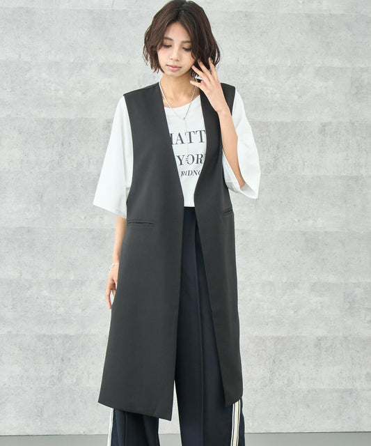 デザイン ロング ベスト ジレ 794-9247