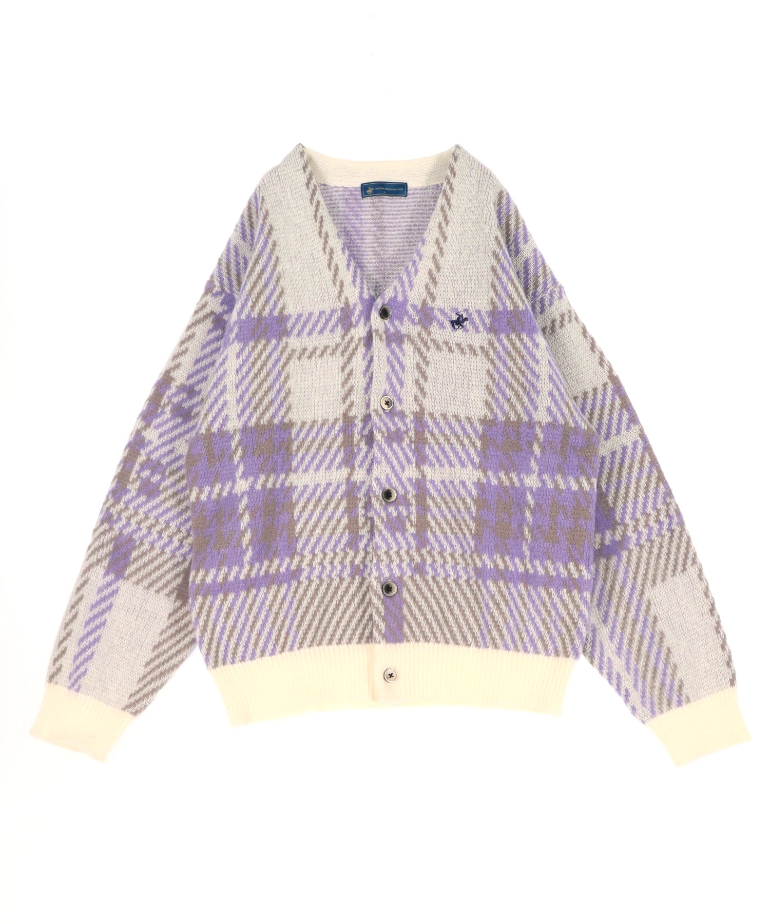 y2k 00s D&G ドルガバ ロゴ マルチボーダー リブニット イタリア製 BEVERLY HILLS POLO CLUB 】モヘヤタッチ 柄ニット オーバーサイズ