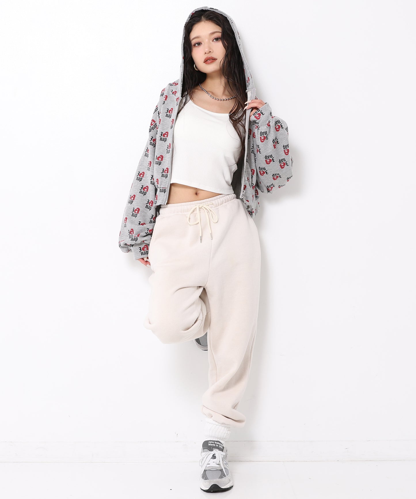 I LOVE anap 裏毛 ダブル ジップ スウェット パーカー 794-9360