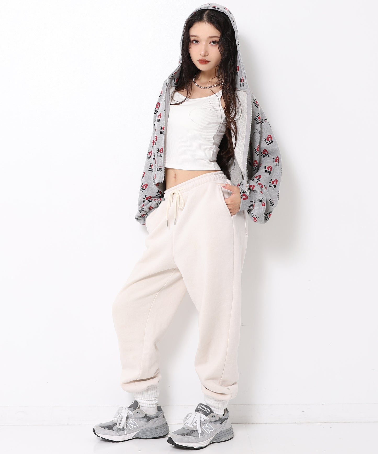 I LOVE anap 裏毛 ダブル ジップ スウェット パーカー 794-9360