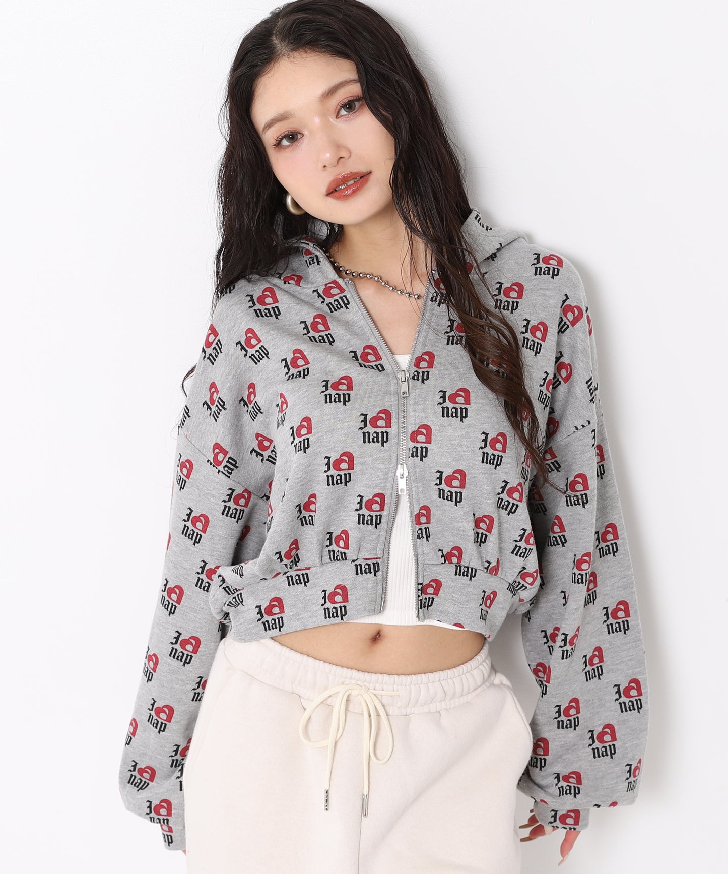 I LOVE anap 裏毛 ダブル ジップ スウェット パーカー 794-9360