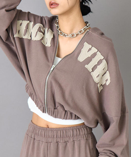 ワッペン ロゴ 裏毛 スウェット ジップパーカー 794-9380