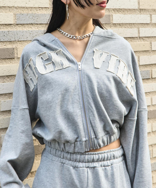 ワッペン ロゴ 裏毛 スウェット ジップパーカー 794-9380