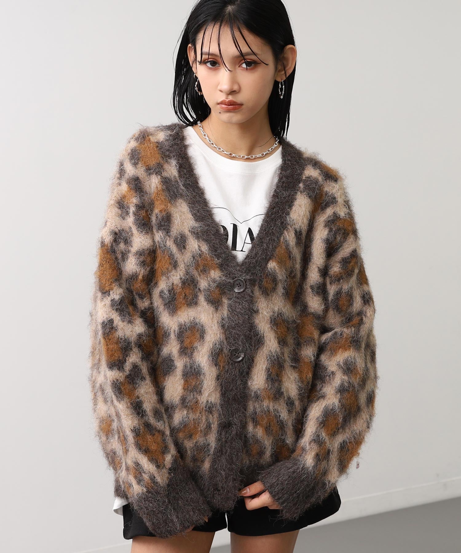 レオパード柄 シャギーニット カーディガン 794-9415 – ANAP