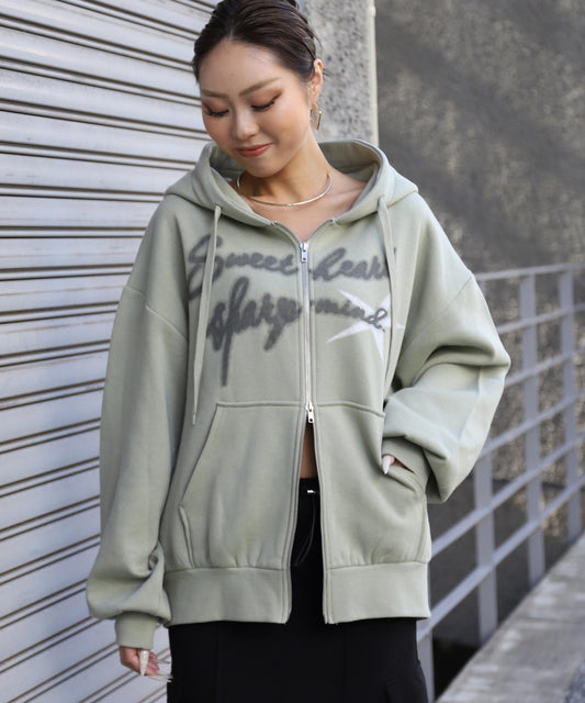 裏起毛 ボリューム フーディー Wジップ スウェット パーカー 794-9446