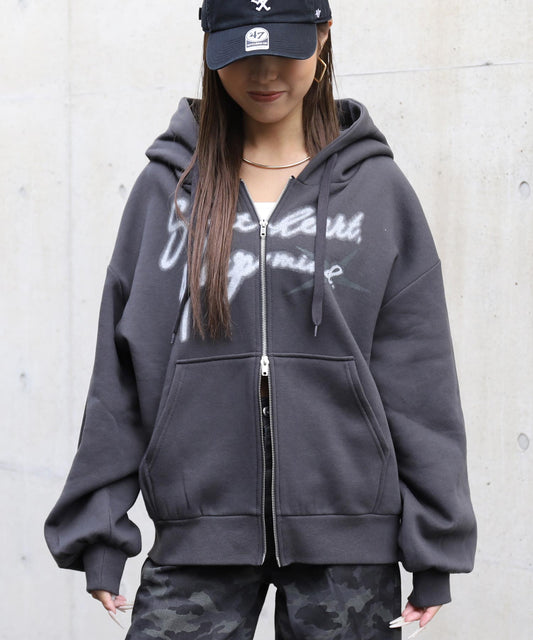 裏起毛 ボリューム フーディー Wジップ スウェット パーカー 794-9446