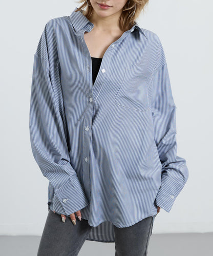 2way ストライプ オーバーサイズ シャツ 794-9466