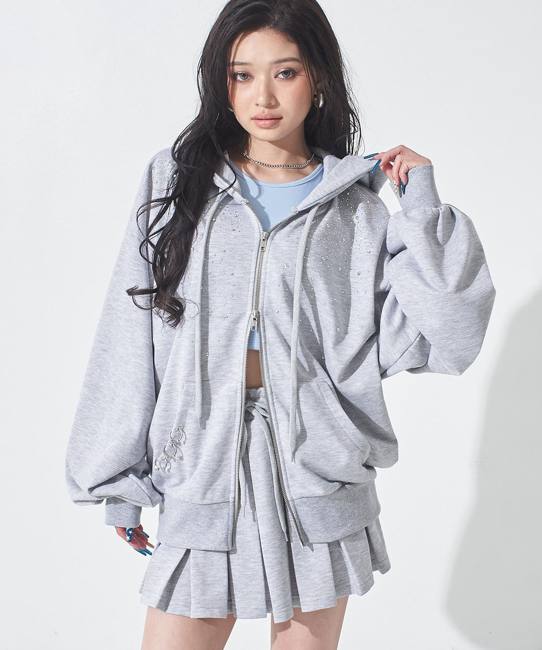 eggモデル♥あいさコラボ ラインストーン ＆ ピアス フーディ 794-9505