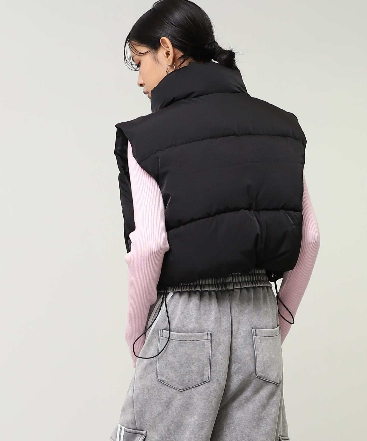 ナイロン ファイバー ダウン ショート ベスト 795-9366