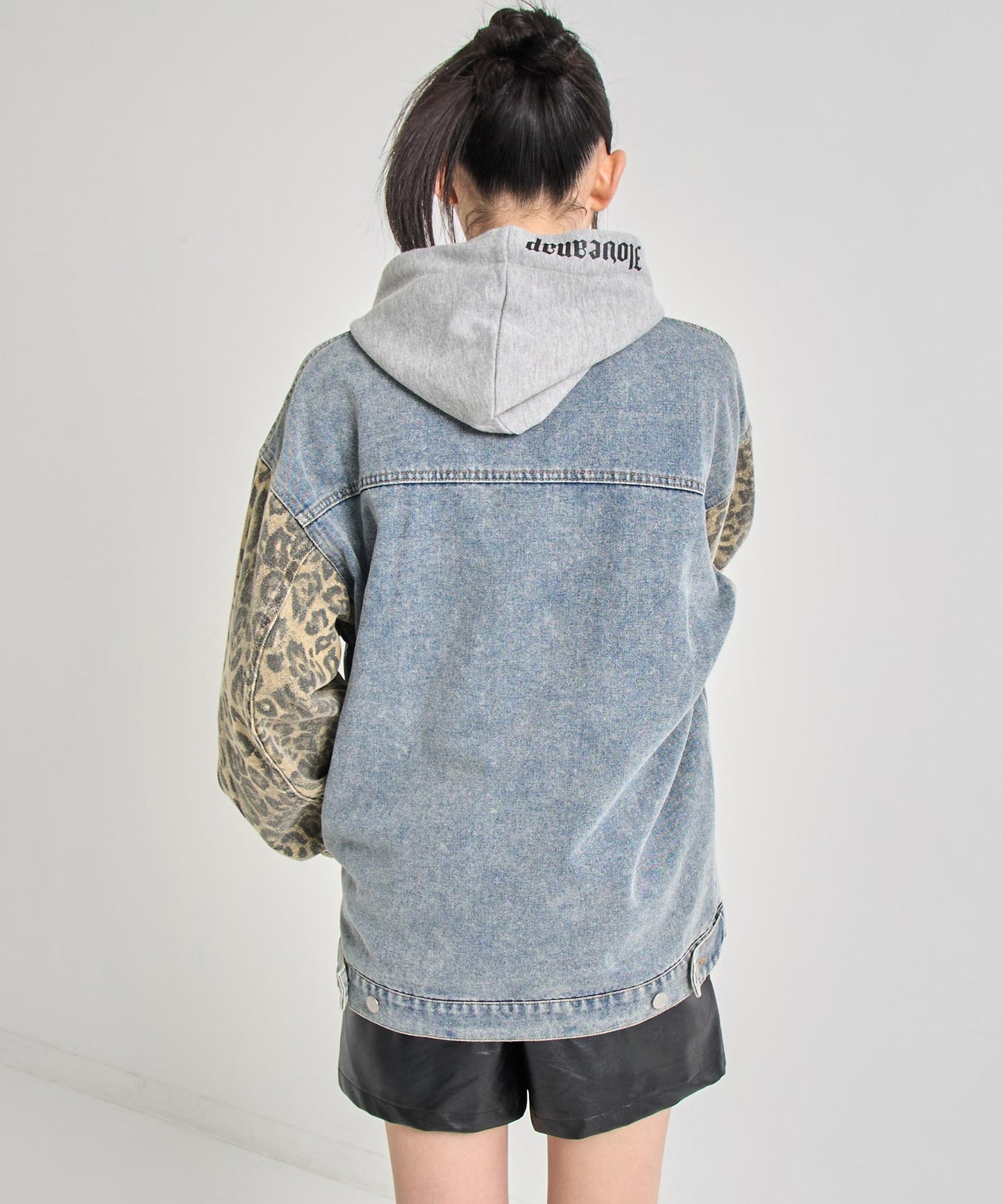 レオパード 切り替え デニム ジャケット 795-9390