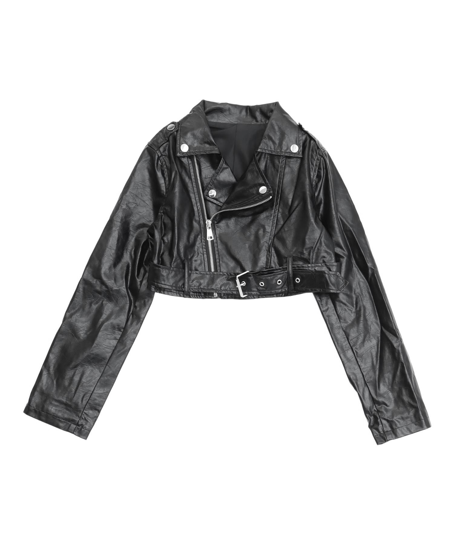 コンパクト クロップド フェイク レザー ジャケット 795-9499 – ANAP