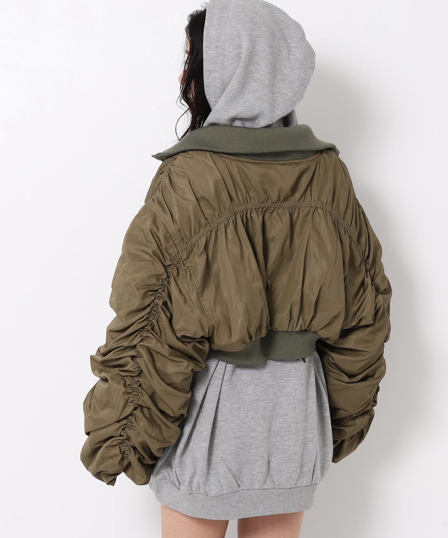 【販売間近】シャーリング スリーブ ショート ブルゾン 796-9367