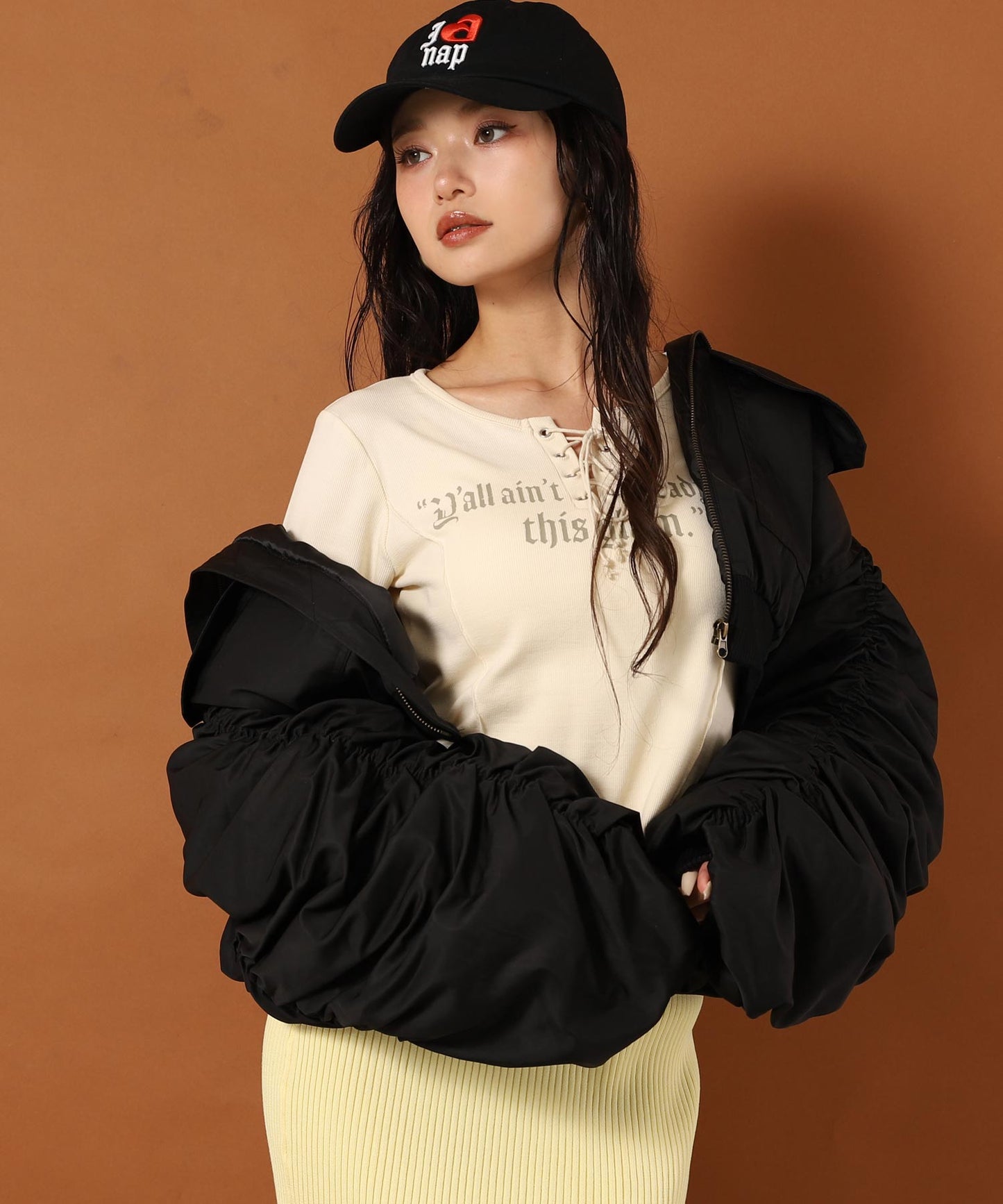 【販売間近】シャーリング スリーブ ショート ブルゾン 796-9367