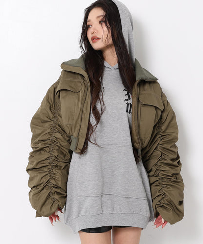 【販売間近】シャーリング スリーブ ショート ブルゾン 796-9367