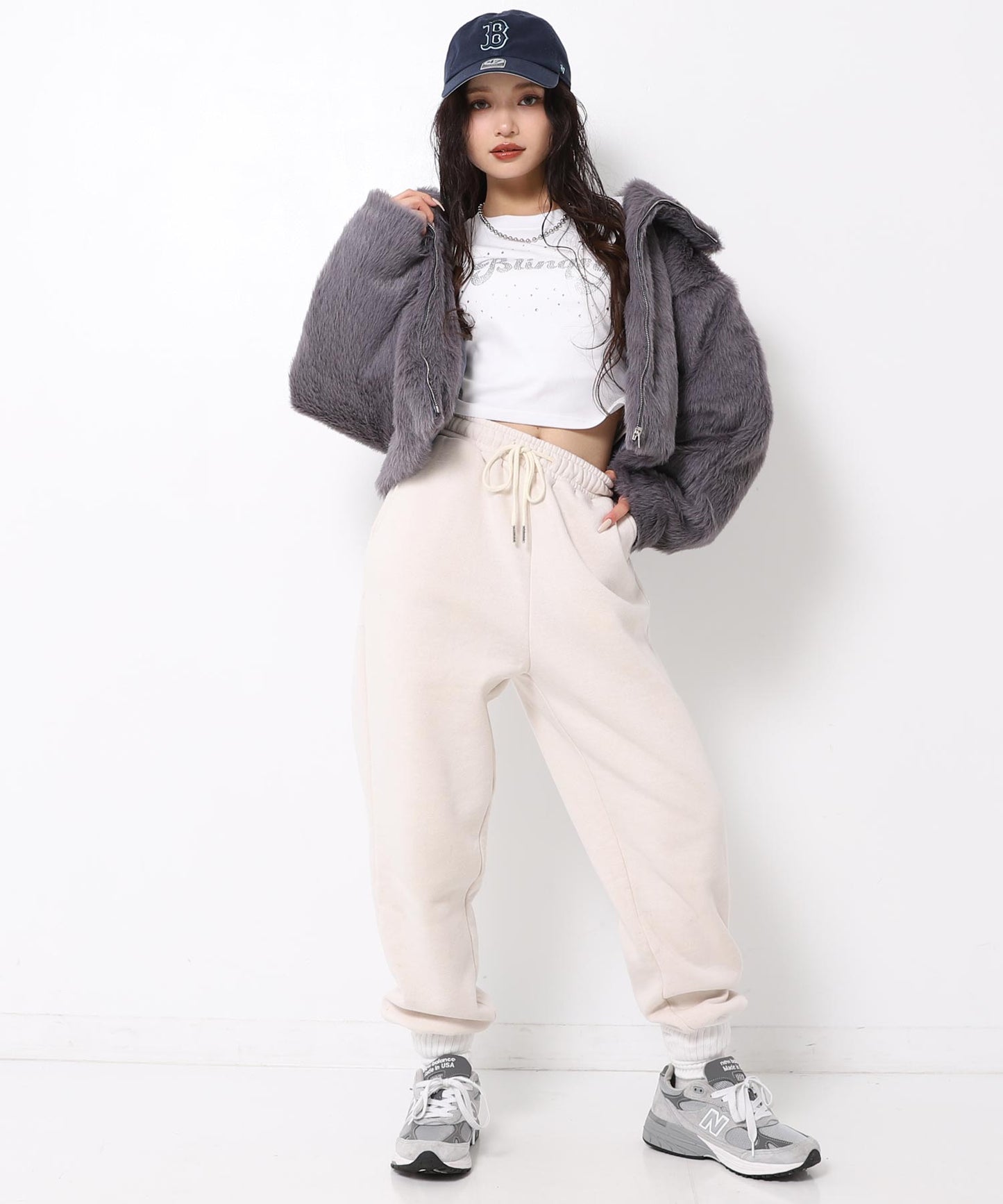 【販売間近】ハイネック フェイク ファー ブルゾン 796-9368