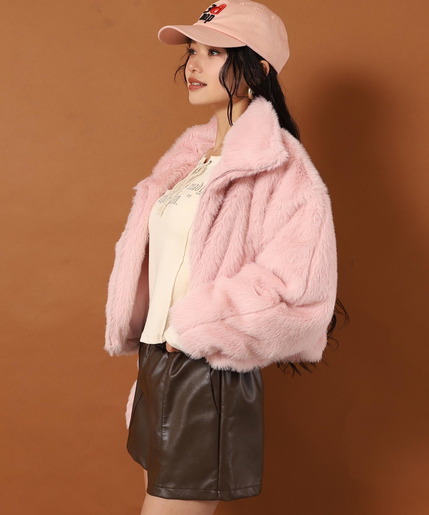 【販売間近】ハイネック フェイク ファー ブルゾン 796-9368