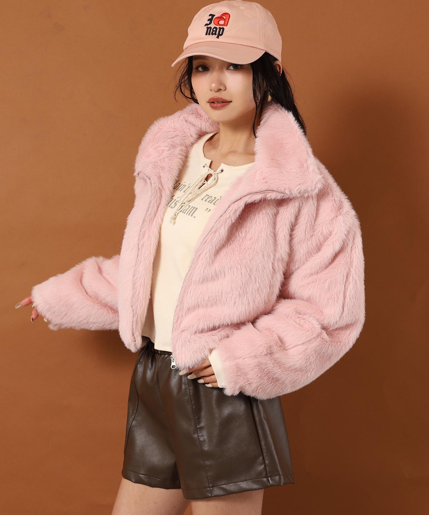 【販売間近】ハイネック フェイク ファー ブルゾン 796-9368