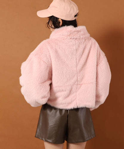 【販売間近】ハイネック フェイク ファー ブルゾン 796-9368