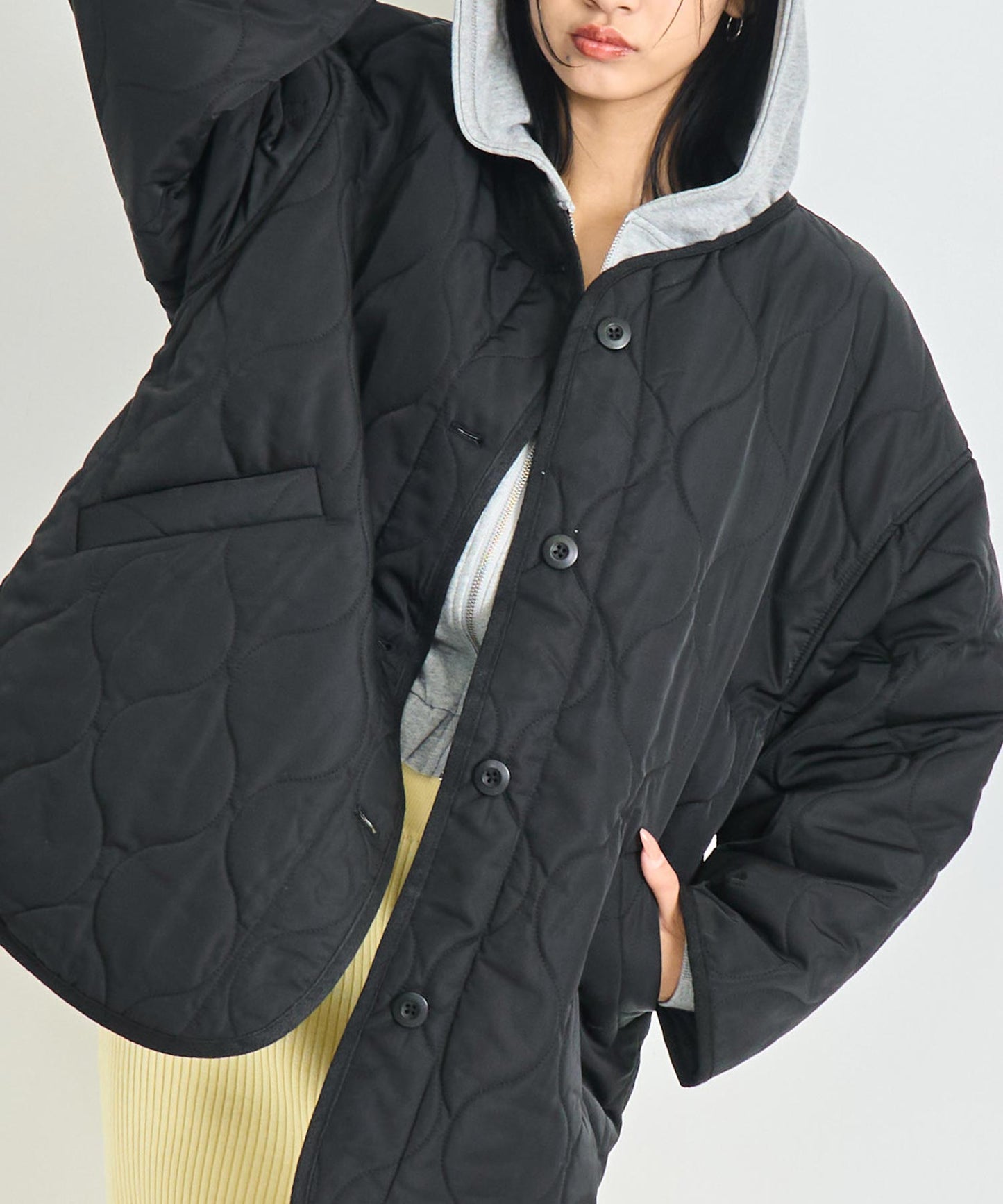 裏地付き オーバーサイズ キルティング コート 796-9399
