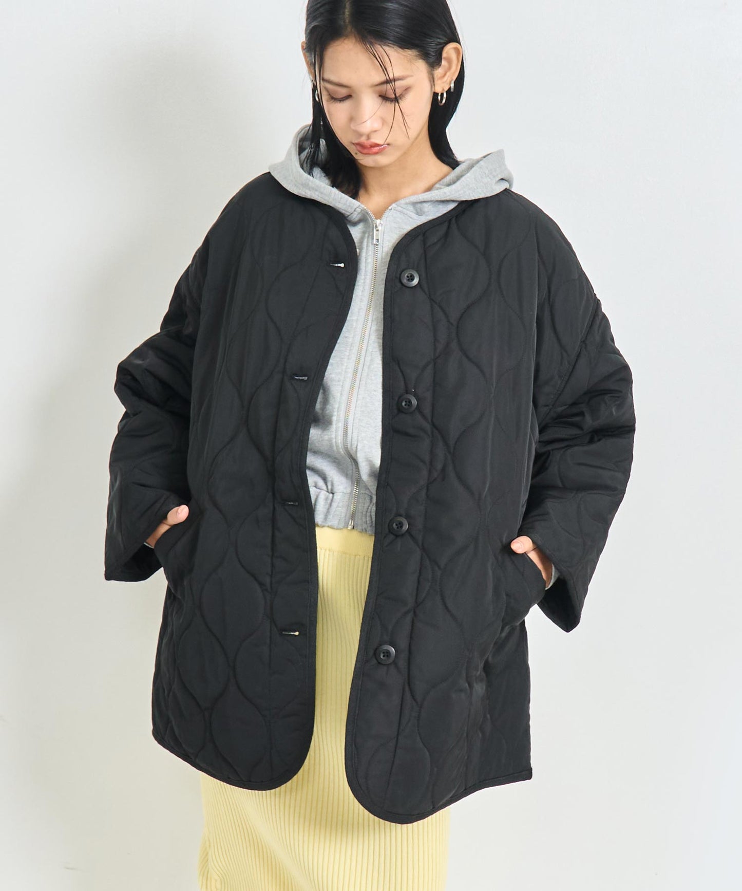 裏地付き オーバーサイズ キルティング コート 796-9399