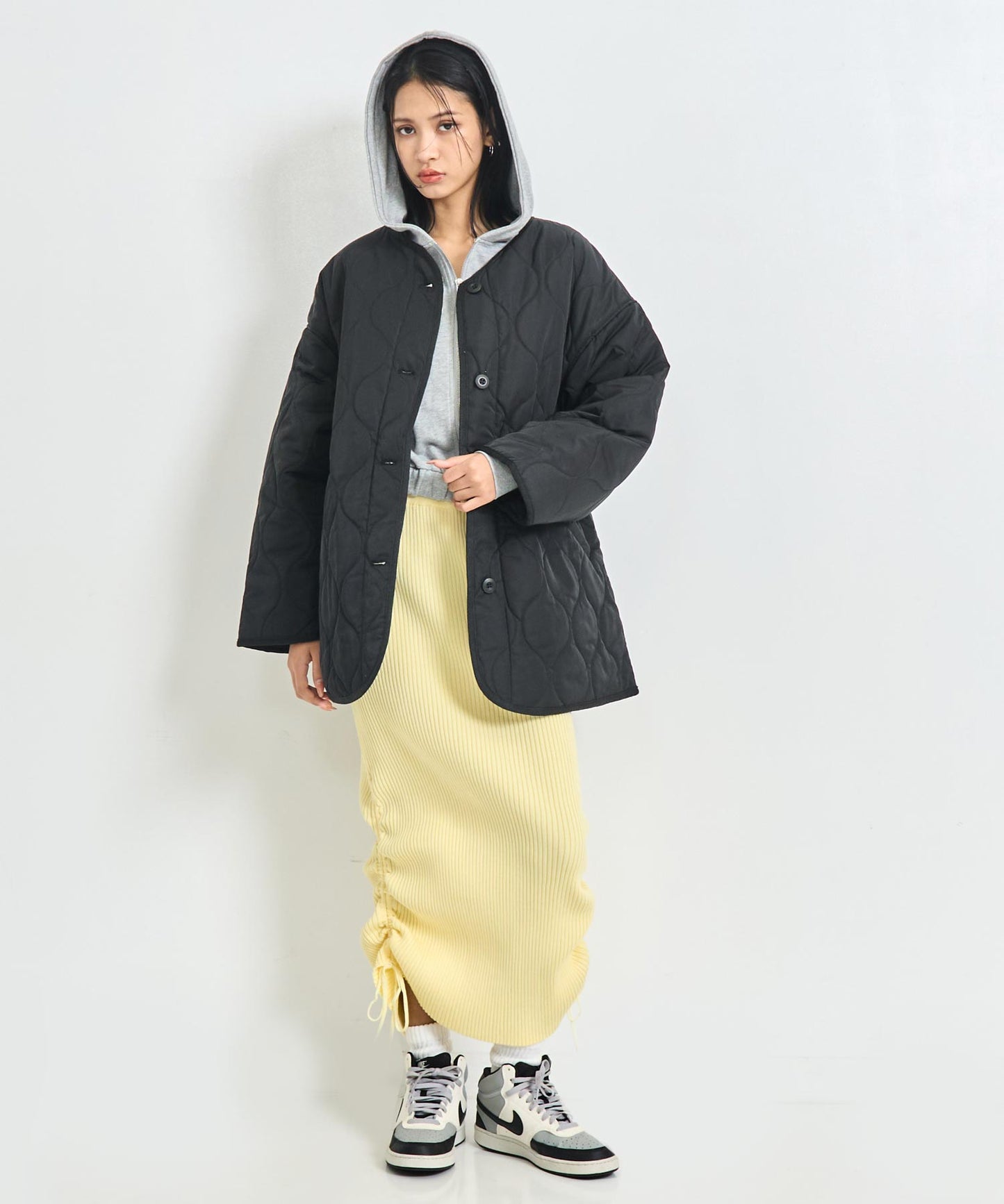 裏地付き オーバーサイズ キルティング コート 796-9399