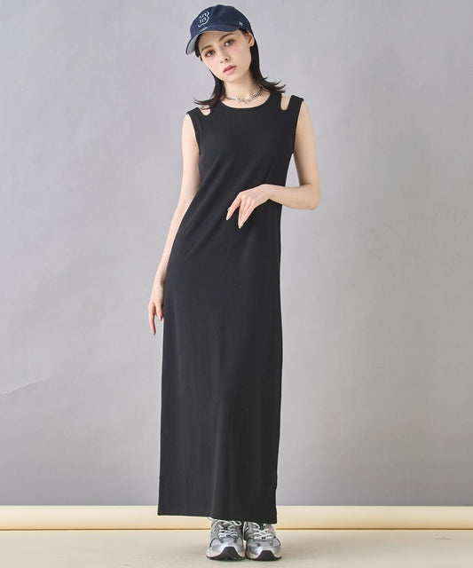 カップ付き レイヤード風 デザイン リブ ワンピース 797-9253