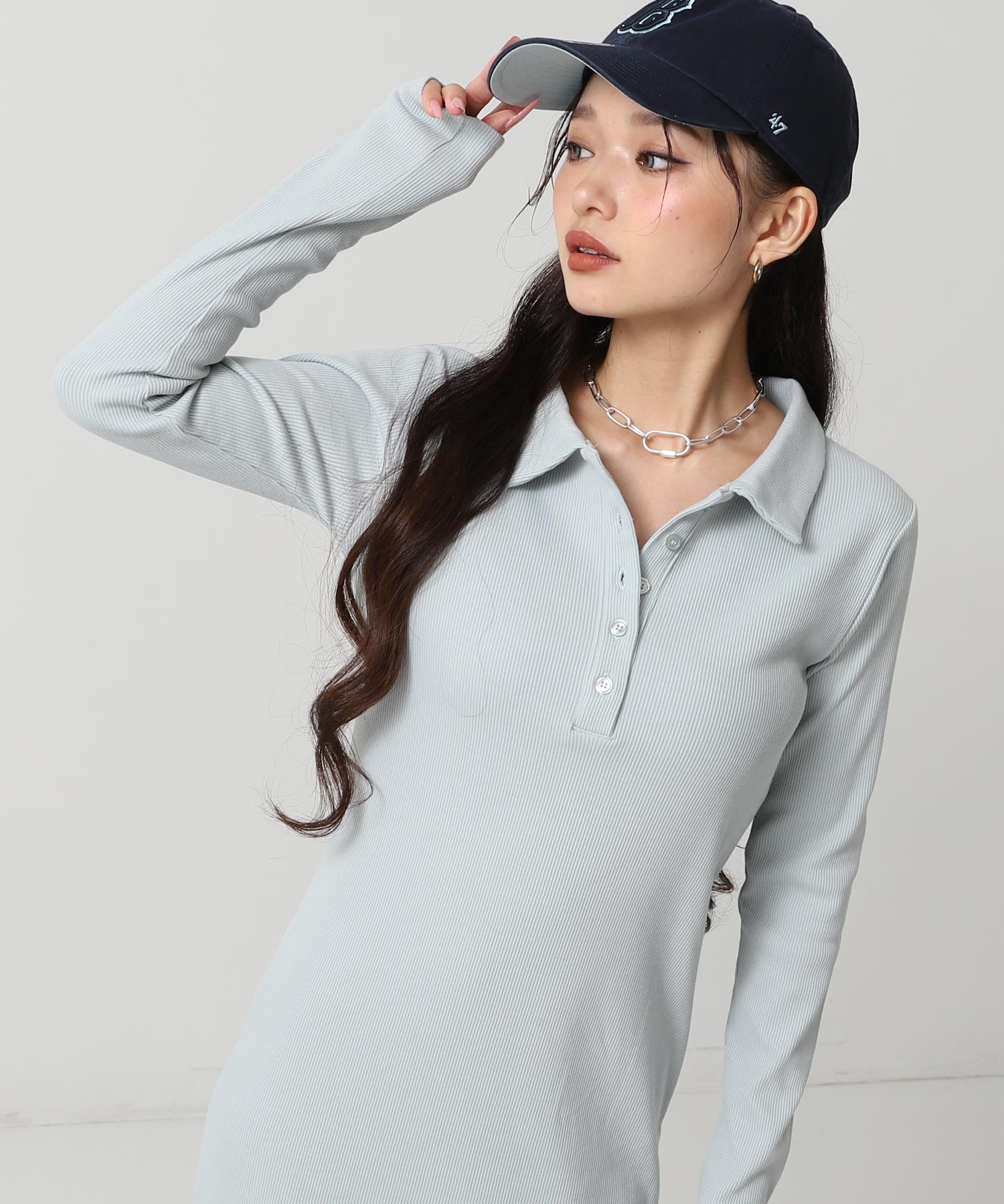 ポロ襟 リブ ロング ワンピース 797-9389 – ANAP オンラインショップ