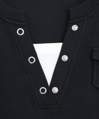 テレコ リブインナー ドッキング ミニワンピース 797-9474