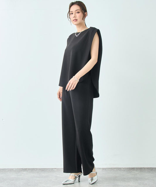 カット ジョーゼット ノースリーブ & パンツ セットアップ 798-9257