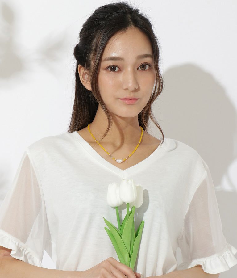 カラービーズ ネックレス 529-6391