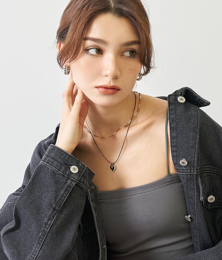 2連 ハート モチーフ ネックレス 799-8794