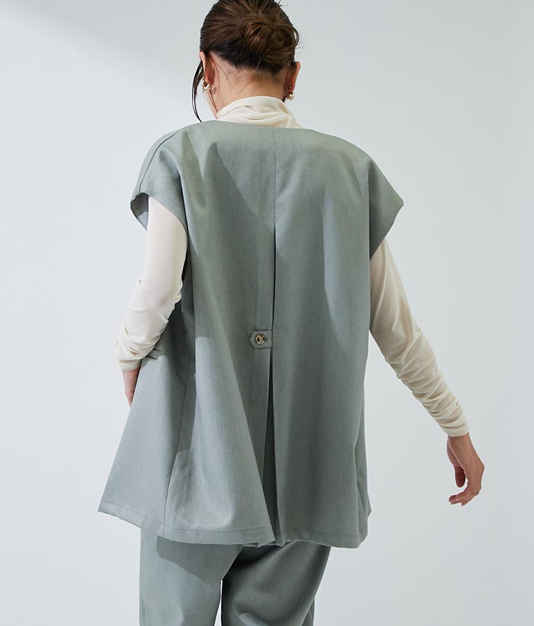 カラーレスショート丈ジレ 364-8696