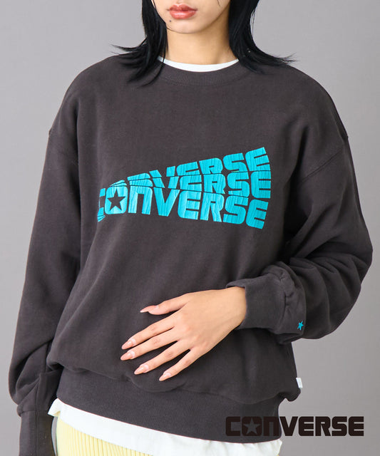 【CONVERSE】ピーチ裏毛 クラックロゴ スウェット トップス 793-9354