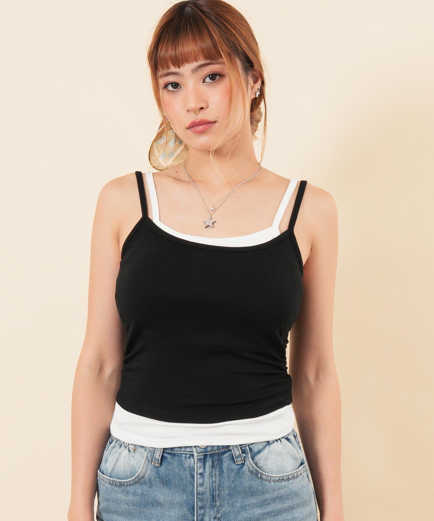 カップ付き レイヤード風 キャミソール 813-6886 – ANAP オンライン