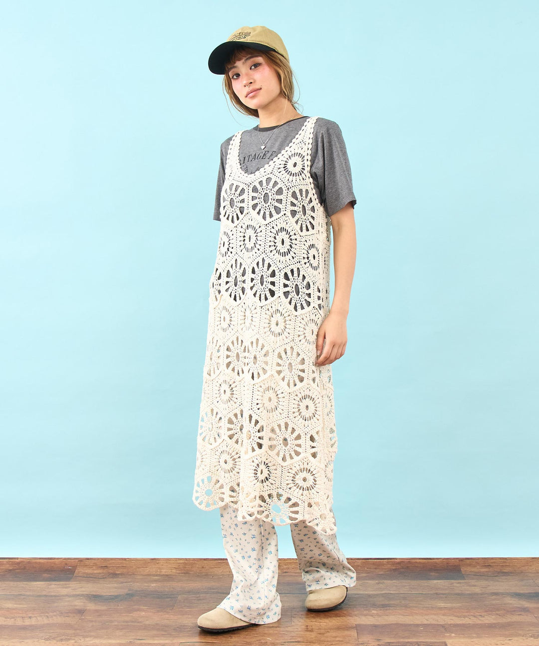 クロッシェ編み ロング ワンピース 817-6867