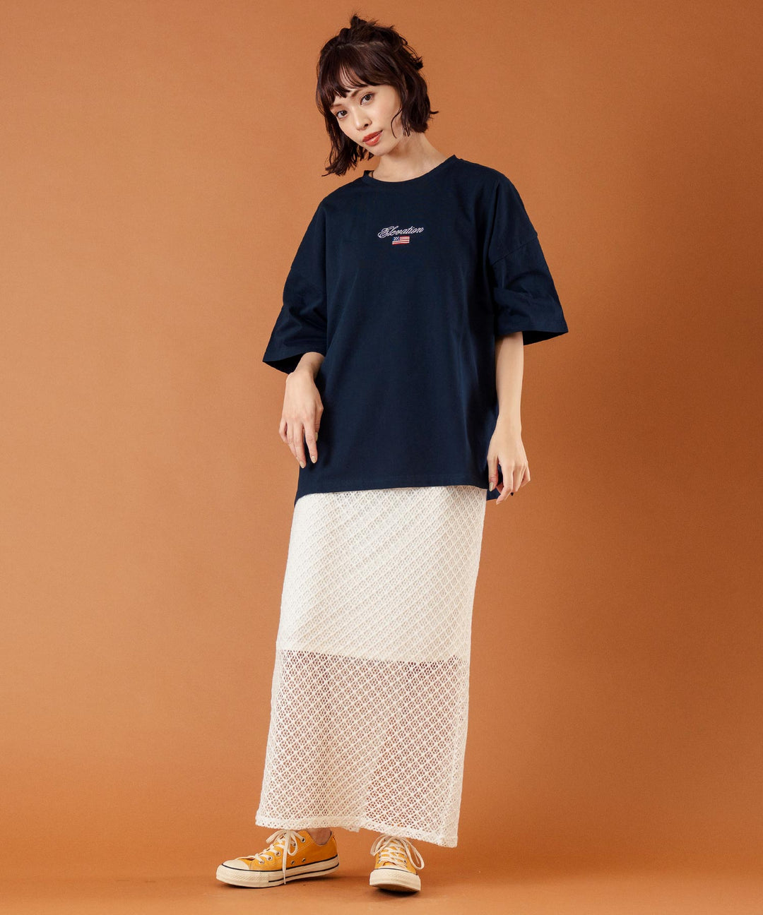 メッシュ レース バック スリット ロング スカート 851-5977