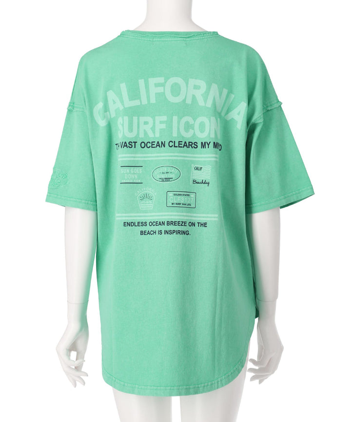 ピグメント加工 カットオフ CALIFORNIA ロゴ Tシャツ 853-5929