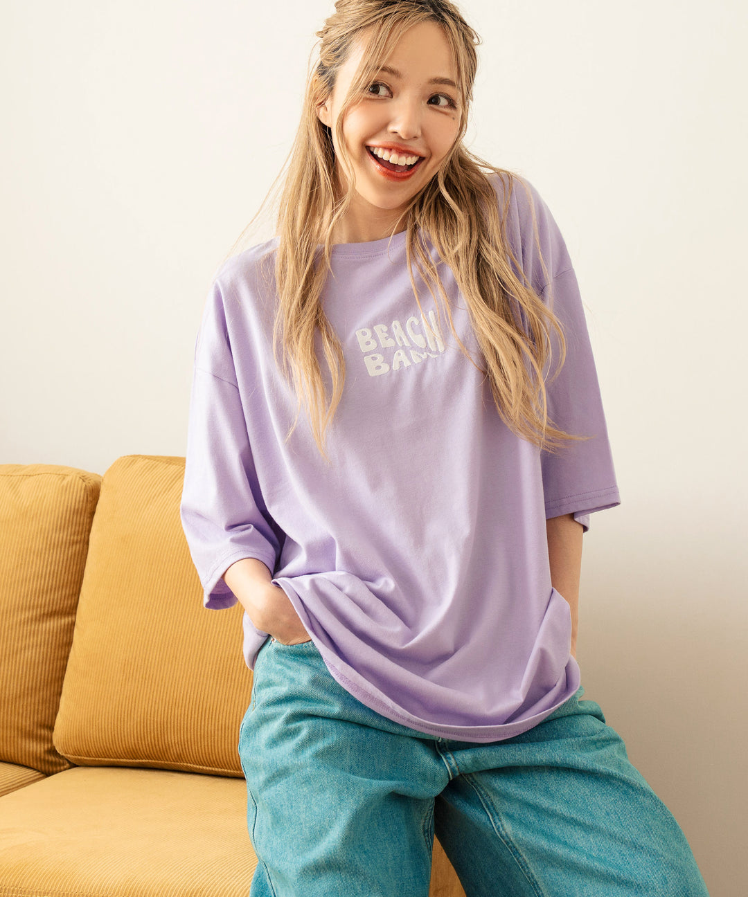SEA モチーフ プリント ビッグ Tシャツ 853-5955