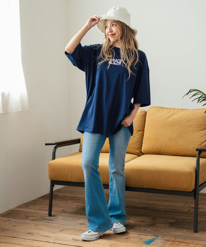SEA モチーフ プリント ビッグ Tシャツ 853-5955