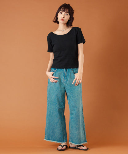 カット ジャガード 前後2WAY カシュクール 半袖 トップス 853-5974