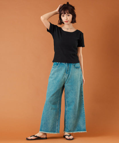カット ジャガード 前後2WAY カシュクール 半袖 トップス 853-5974