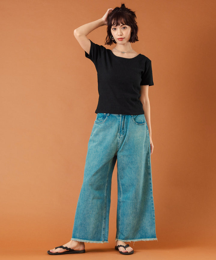 カット ジャガード 前後2WAY カシュクール 半袖 トップス 853-5974