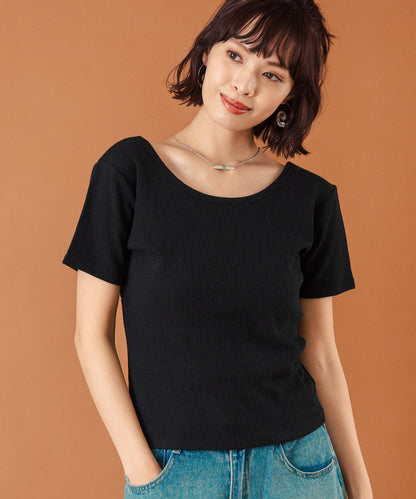 カット ジャガード 前後2WAY カシュクール 半袖 トップス 853-5974