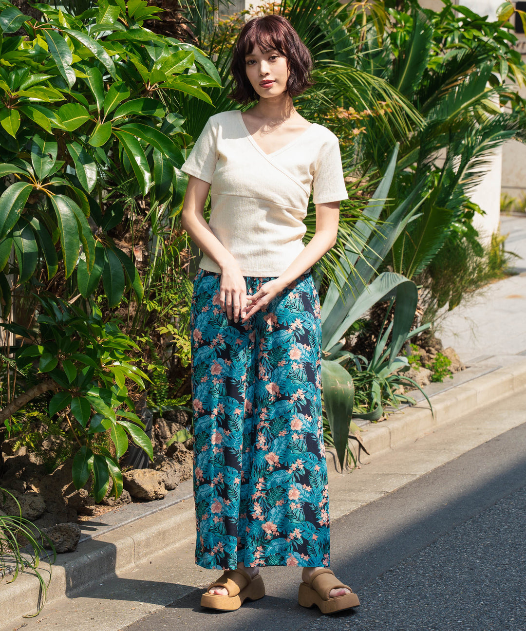 カット ジャガード 前後2WAY カシュクール 半袖 トップス 853-5974